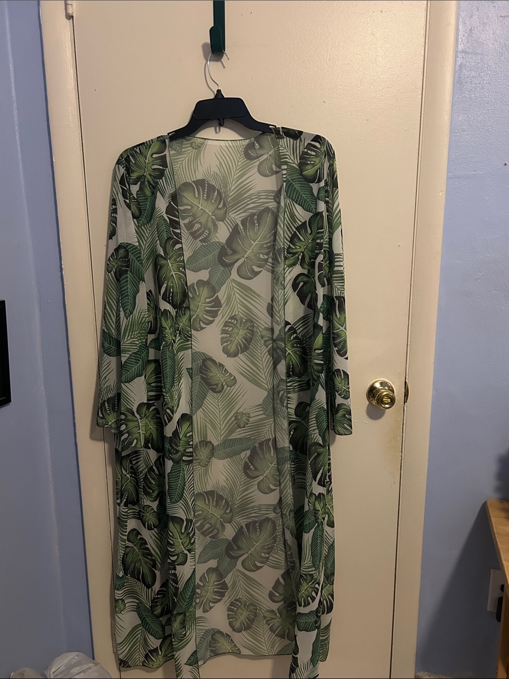 XXL Leaves 3/4 Sleeves Open Face Cardigan/Beach Coverup